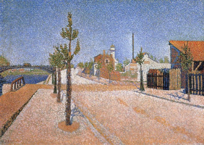 Paul Signac sunlight quai de clichy opus oil painting image